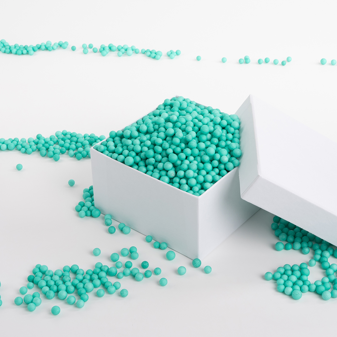 Шарики пенопласт, Зеленый, 6-8 мм, 10 гр.