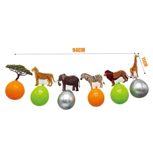 Гирлянда Сафари, с воздушными шарами, Ассорти, 100 см, 1 шт.