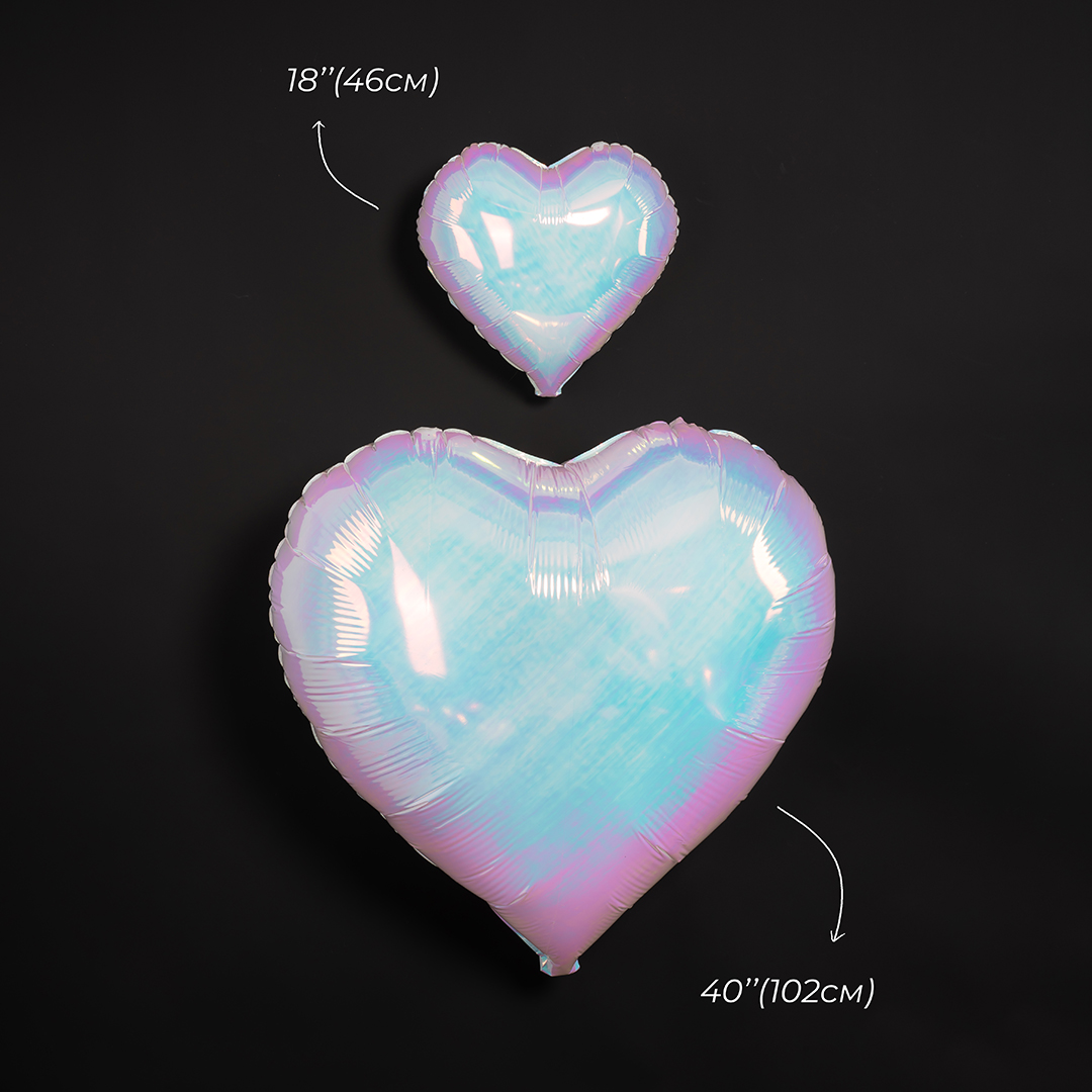 Шар (40''/102 см) Сердце, Жемчужный, Хамелеон, 1 шт. в уп.