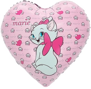 Шар (18''/46 см) Сердце, Кошечка Мари, Розовый, 1 шт. в уп. (цв.этик.)