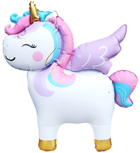 Шар (24''/61 см) Фигура 3D, Нежный единорог, 1 шт.